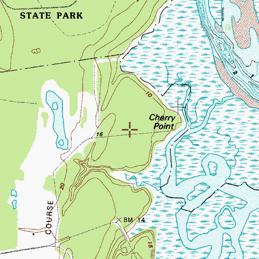 Topographic Map of Cherry Point Plantation (historical), GA