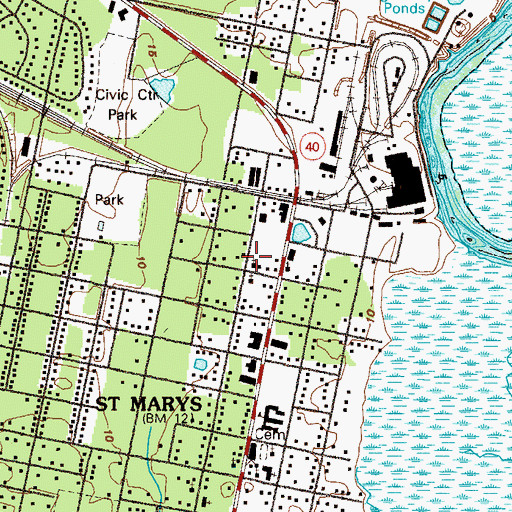 Topographic Map of Church of Our Savior (historical), GA