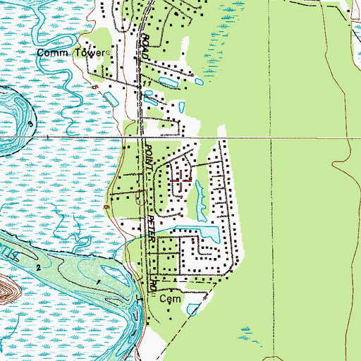 Topographic Map of Cypress Lake Estates, GA