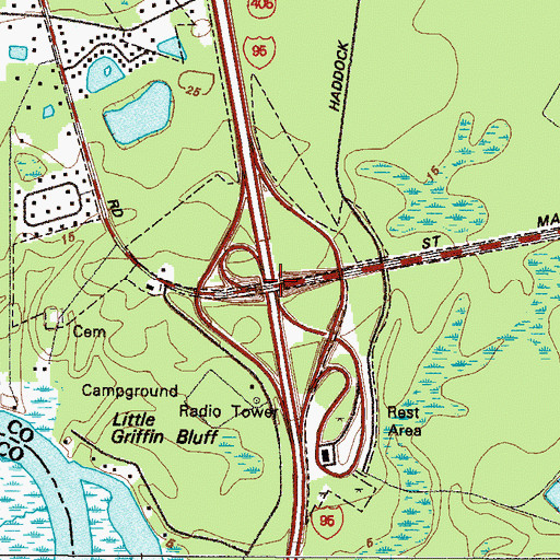 Topographic Map of Exit 1, GA