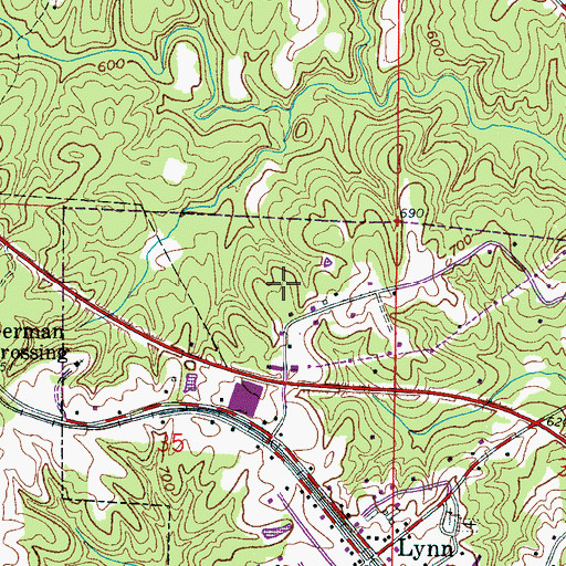 Topographic Map of Splunge Post Office (historical), AL