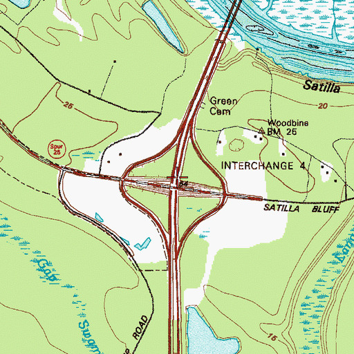 Topographic Map of Exit 4, GA
