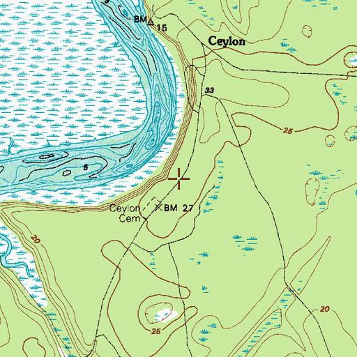Topographic Map of Gatehouse Plantation (historical), GA