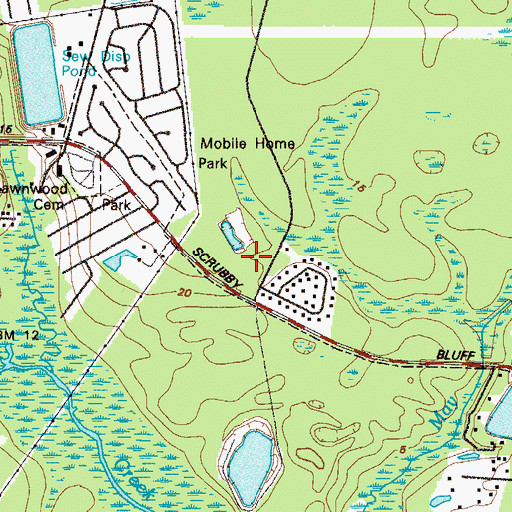 Topographic Map of Greentree, GA