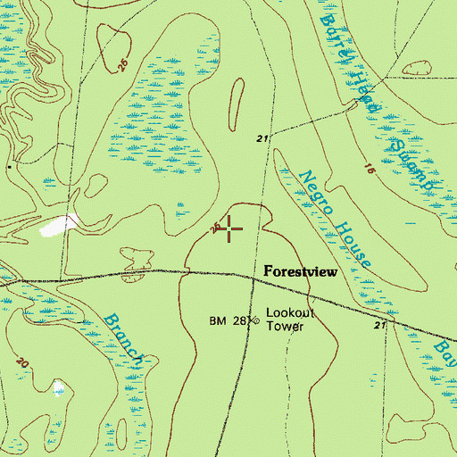 Topographic Map of Hermitage Plantation (historical), GA