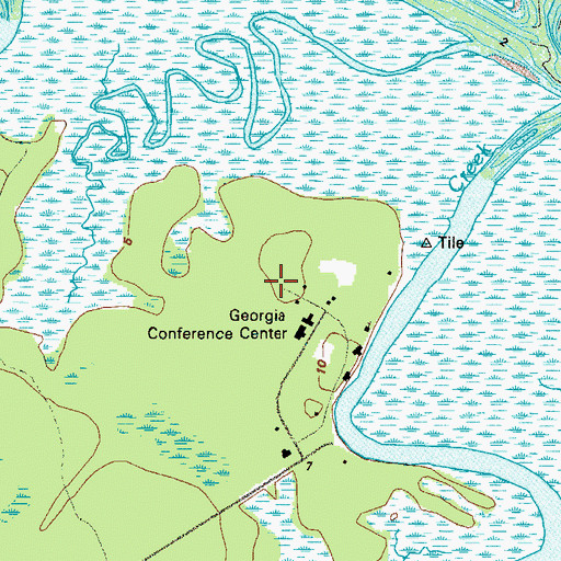 Topographic Map of Honey Creek Plantation (historical), GA