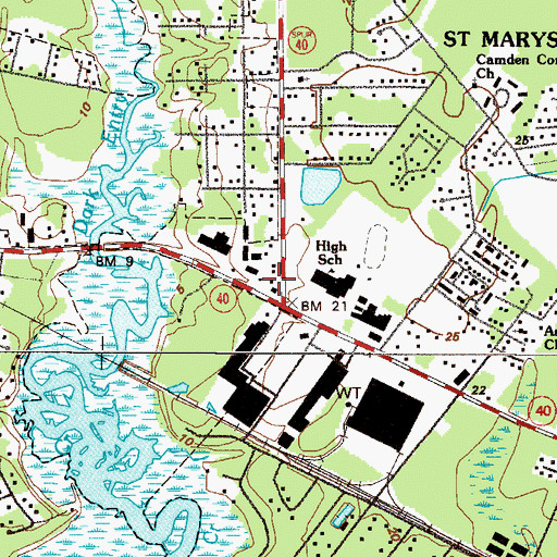 Topographic Map of Kings Vay Village Shopping Center, GA