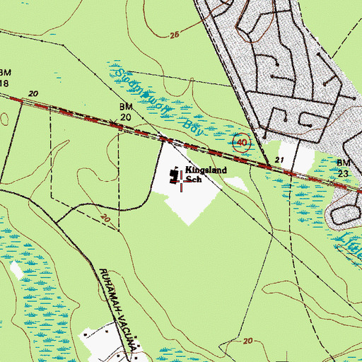 Topographic Map of Kingsland Elementary School, GA