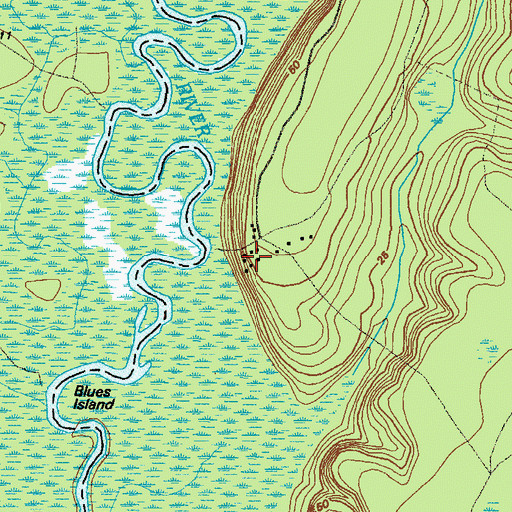 Topographic Map of Langs Old Still (historical), GA
