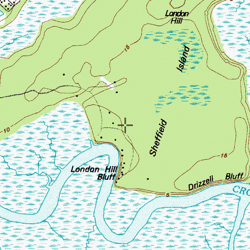 Topographic Map of London Hill, GA