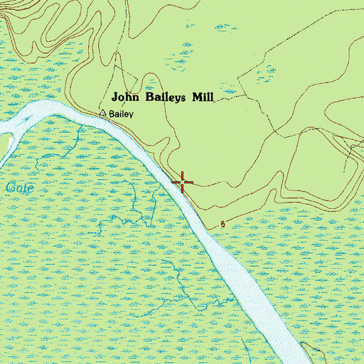 Topographic Map of Long Bluff, GA