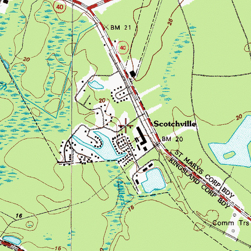 Topographic Map of Mariners Landing, GA
