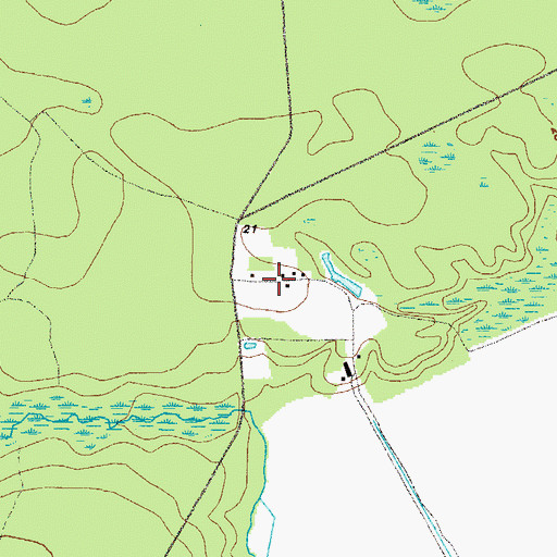 Topographic Map of Maryfield Plantation (historical), GA