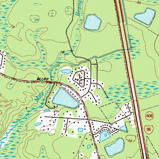 Topographic Map of May Creek, GA
