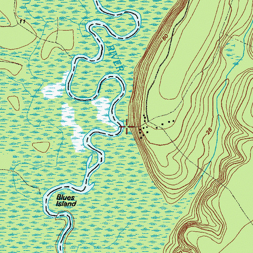 Topographic Map of Merrows Landing, GA