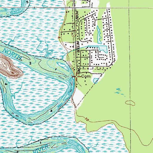Topographic Map of Millers Bluff, GA
