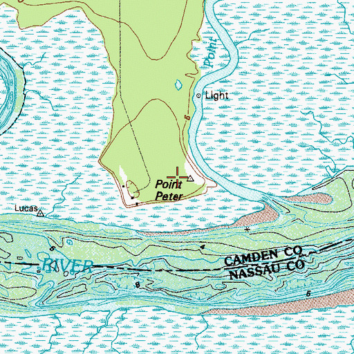 Topographic Map of New Town Plantation (historical), GA