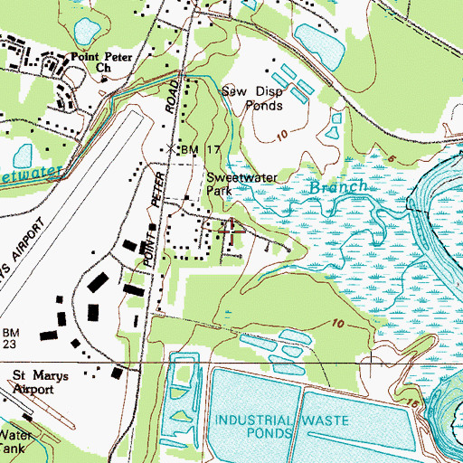 Topographic Map of North River Marshes, GA