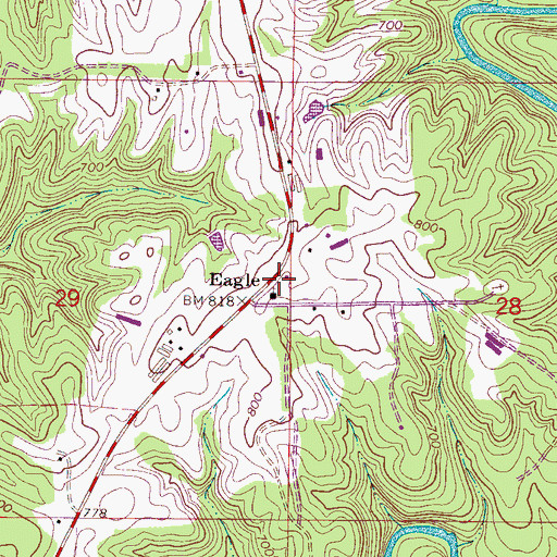 Topographic Map of Eagle Post Office (historical), AL