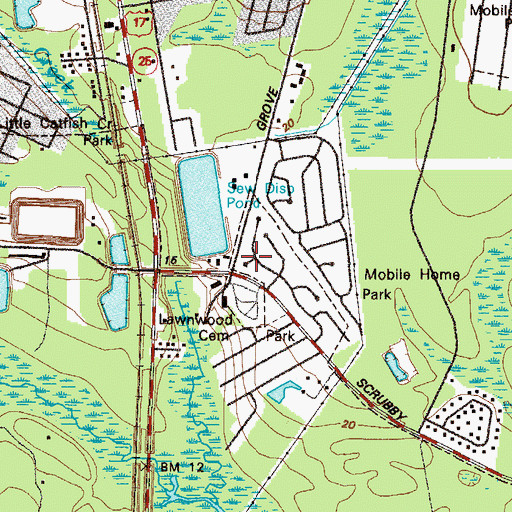 Topographic Map of Palmetto Pines Mobile Home Park, GA