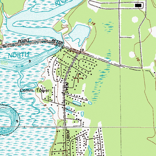 Topographic Map of Peter Point Oaks, GA