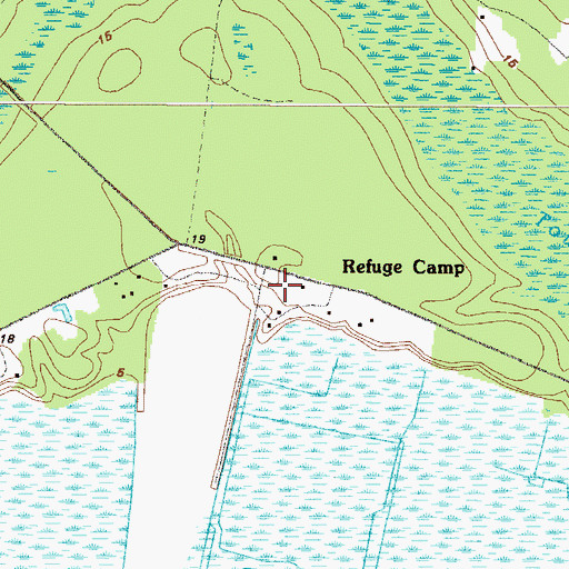 Topographic Map of Refuge Plantation (historical), GA