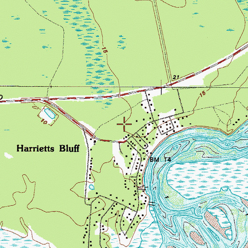 Topographic Map of River Oaks at Harrietts Bluff, GA