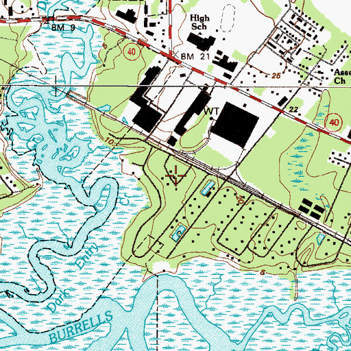 Topographic Map of Riverview, GA