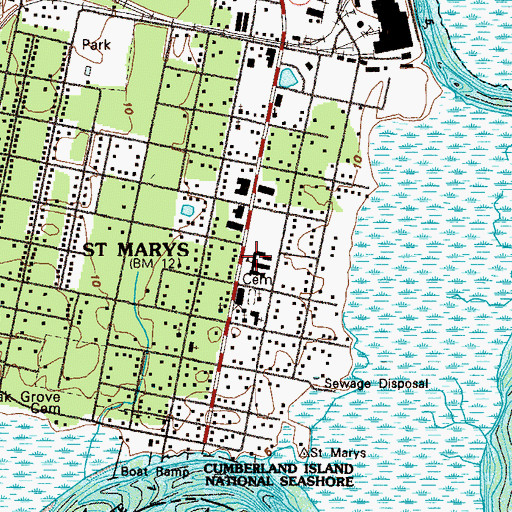 Topographic Map of Saint Mary's Elementary School, GA