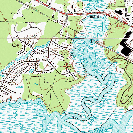 Topographic Map of Shadowland, GA
