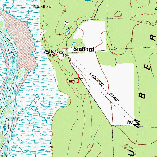 Topographic Map of Stafford Cemetery, GA