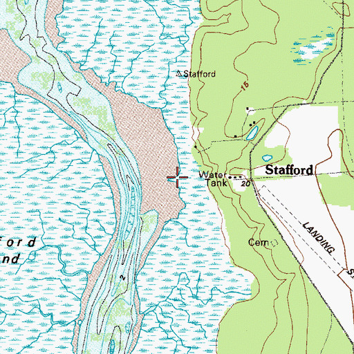 Topographic Map of Stafford Wharf (historical), GA