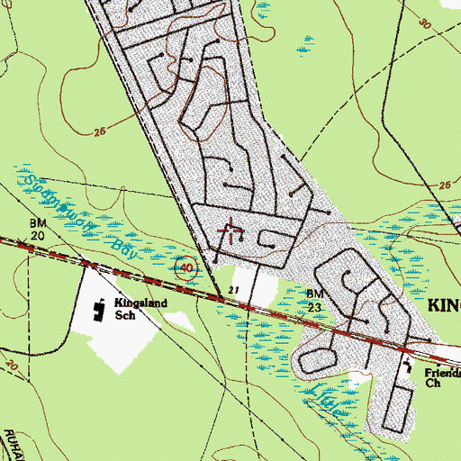 Topographic Map of The Meadows, GA