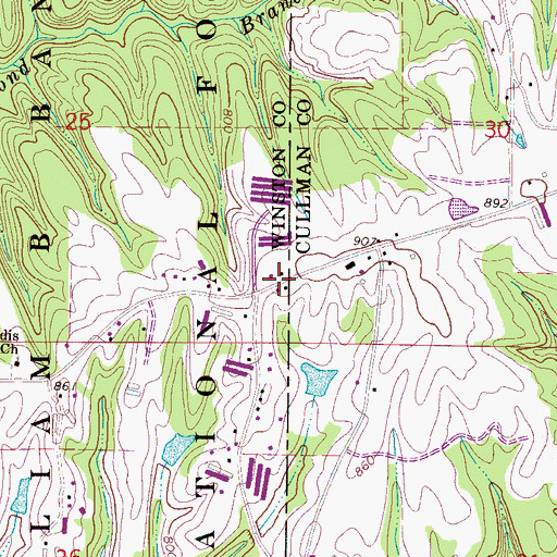 Topographic Map of Map Post Office (historical), AL