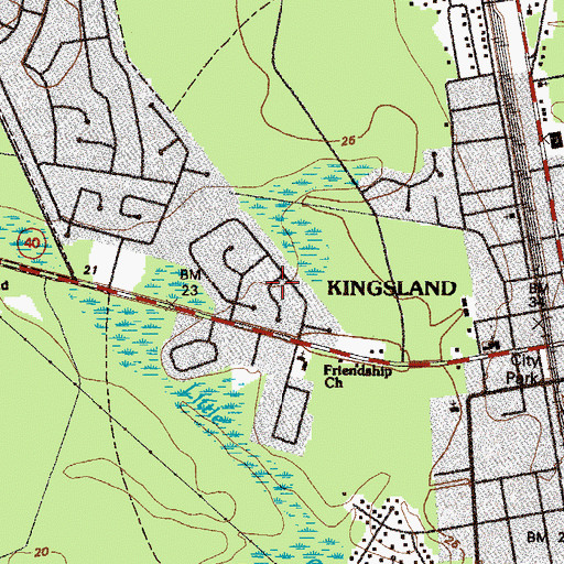 Topographic Map of Woodhaven, GA