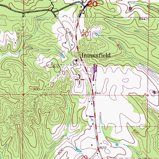 Topographic Map of Tavern Post Office (historical), AL