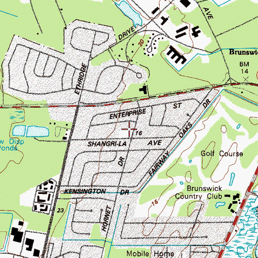 Topographic Map of Altama Park, GA