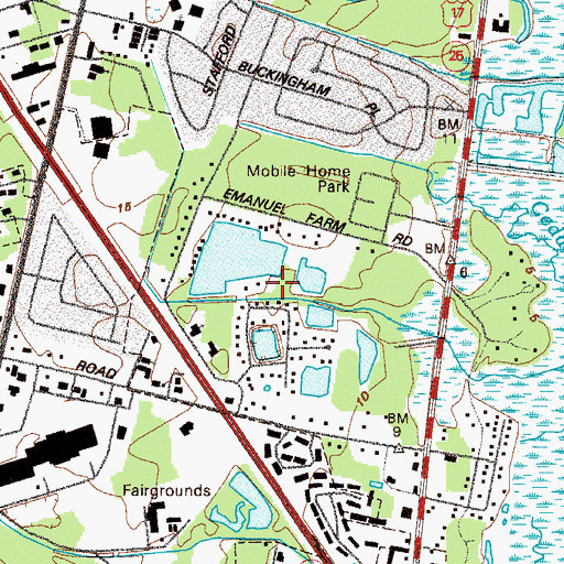 Topographic Map of Azalea Gardens, GA