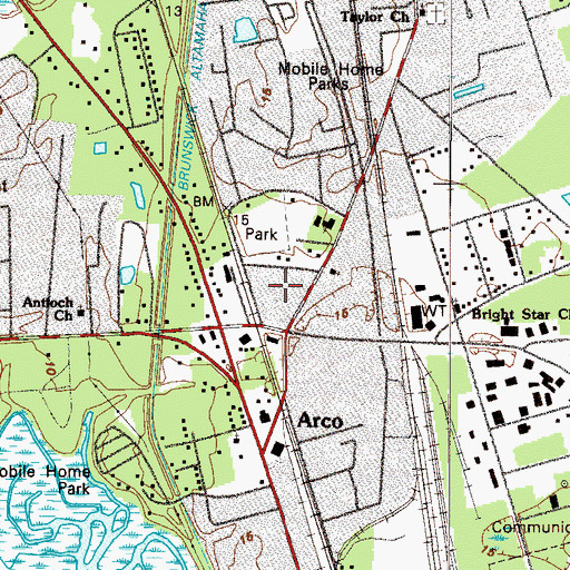 Topographic Map of Ballard Elementary School, GA