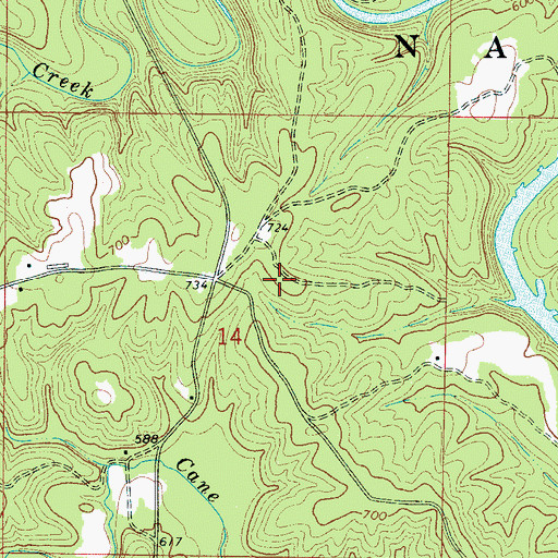 Topographic Map of Shadix Post Office (historical), AL