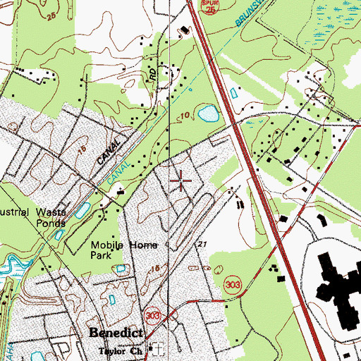 Topographic Map of Bel Air, GA
