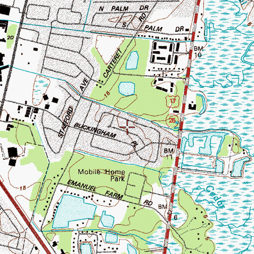 Topographic Map of Beverly Shores, GA