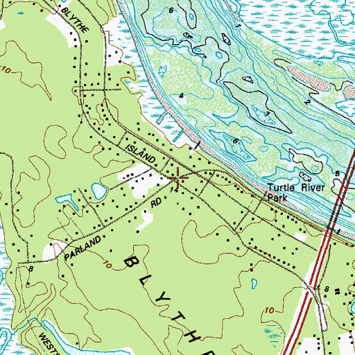 Topographic Map of Blythe Island, GA