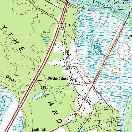 Topographic Map of Blythe Island Park, GA