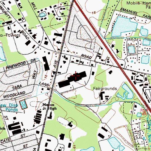 Topographic Map of Brunswick Mall Shopping Center, GA