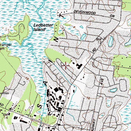 Topographic Map of Central Park, GA