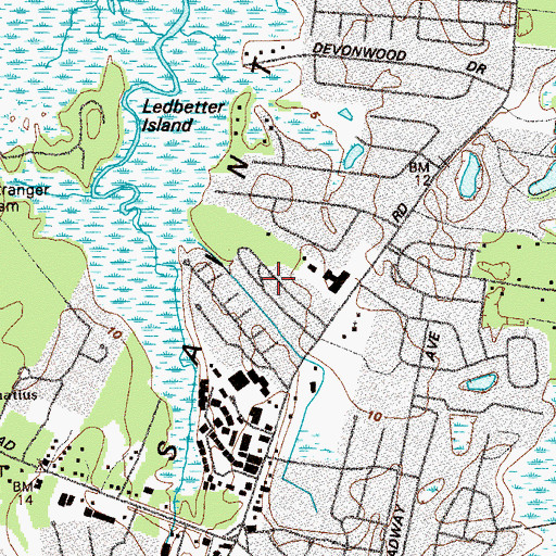 Topographic Map of Central Park, GA