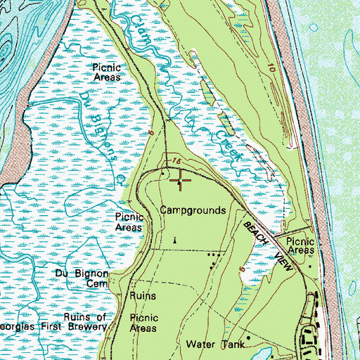 Topographic Map of Cherokee Campground, GA