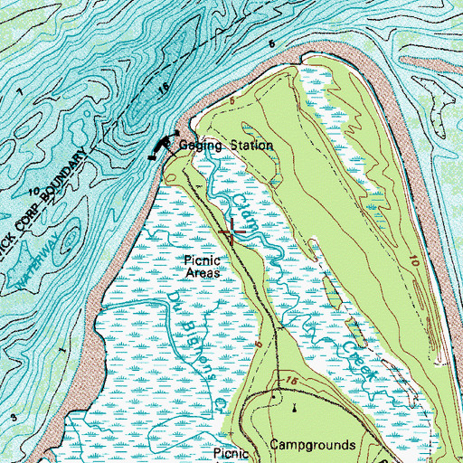 Topographic Map of Clam Creek Picnic Area, GA