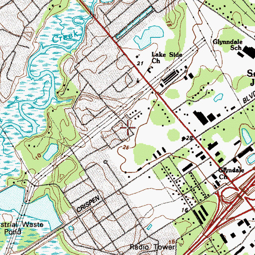 Topographic Map of Clover Heights, GA